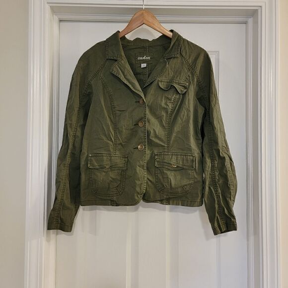 Caslon Army Green Utility Jacket SZ medium - Picture 1 of 4